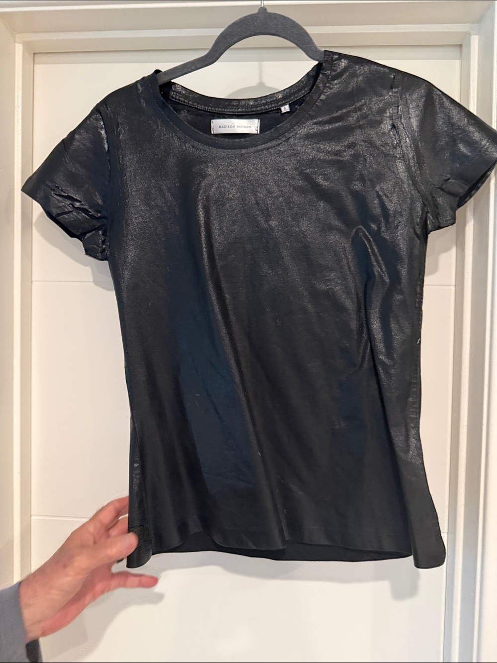 Madison Marcus Black Metallic Short-Sleeve Tee